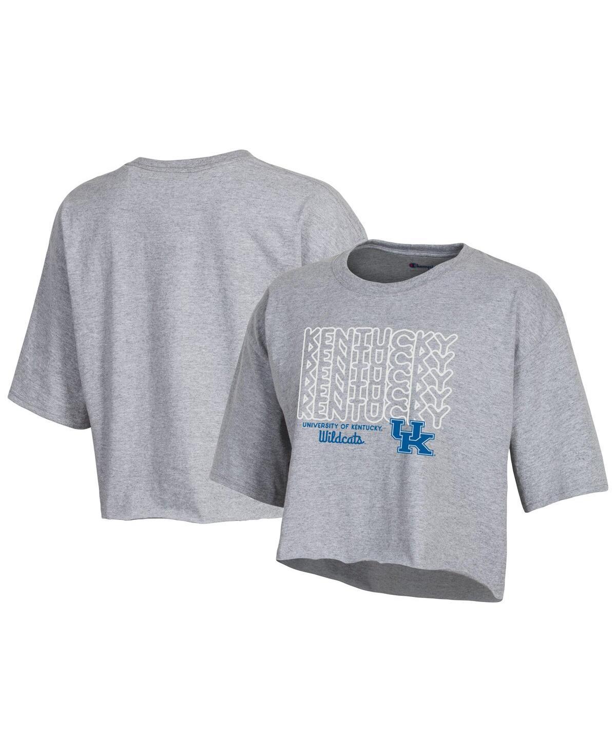 Womens Champion Heather Gray Kentucky Wildcats Boyfriend Cropped T-shirt Product Image