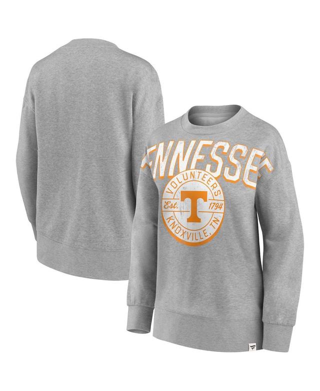 Womens Fanatics Heathered Gray Tennessee Volunteers Jump Distribution Pullover Sweatshirt Product Image