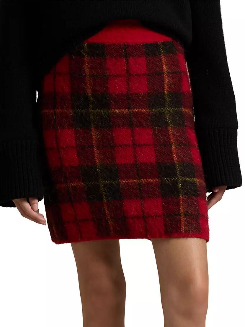 Check Alpaca-Blend Knit Miniskirt Product Image