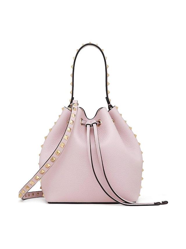 Womens Rockstud Grainy Calfskin Bucket Bag Product Image