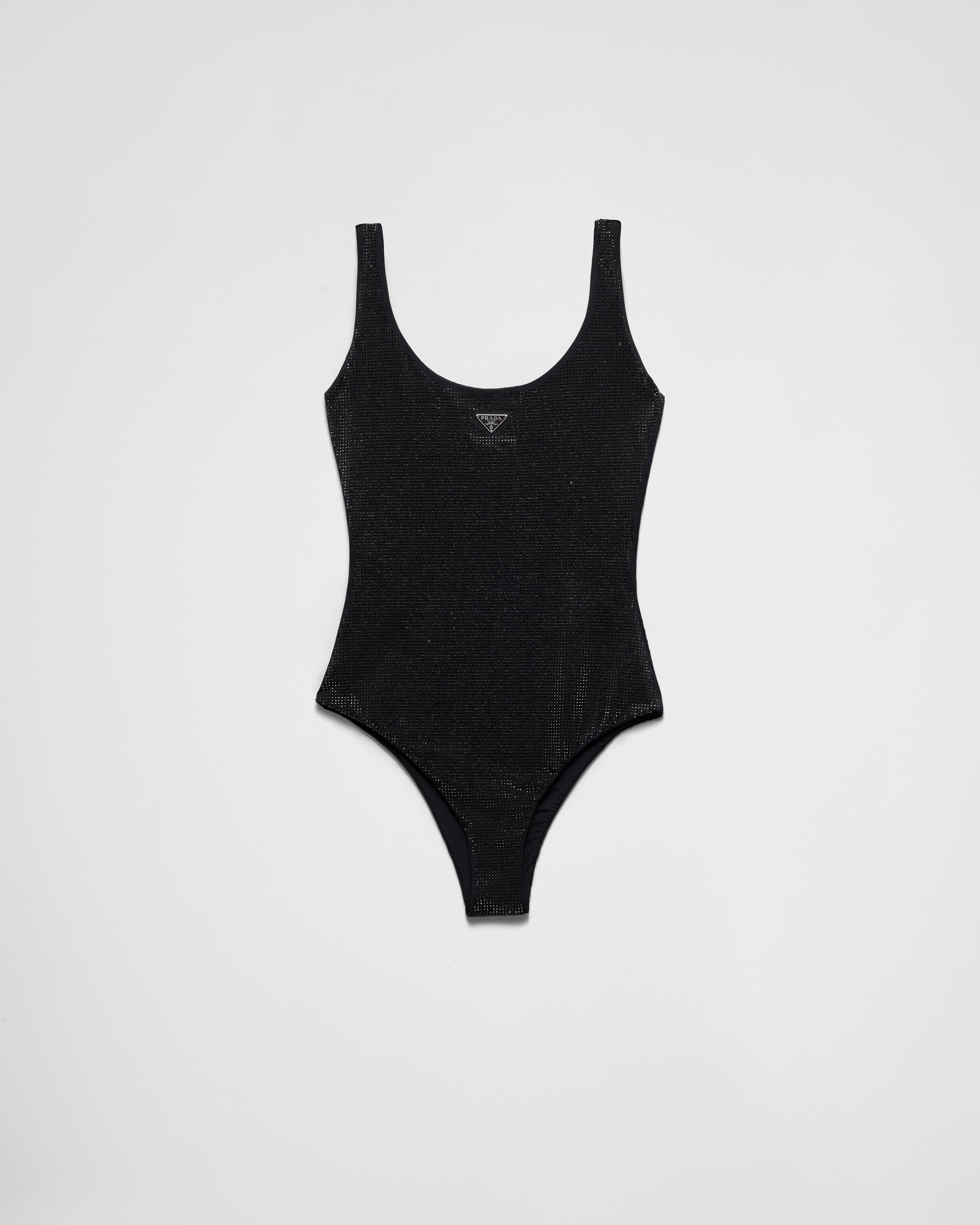 Jersey one-piece swimsuit with rhinestones product image