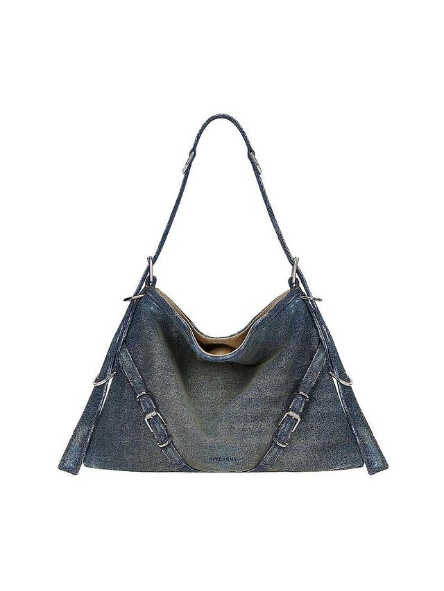 Womens Medium Voyou Bag In Washed Denim Product Image