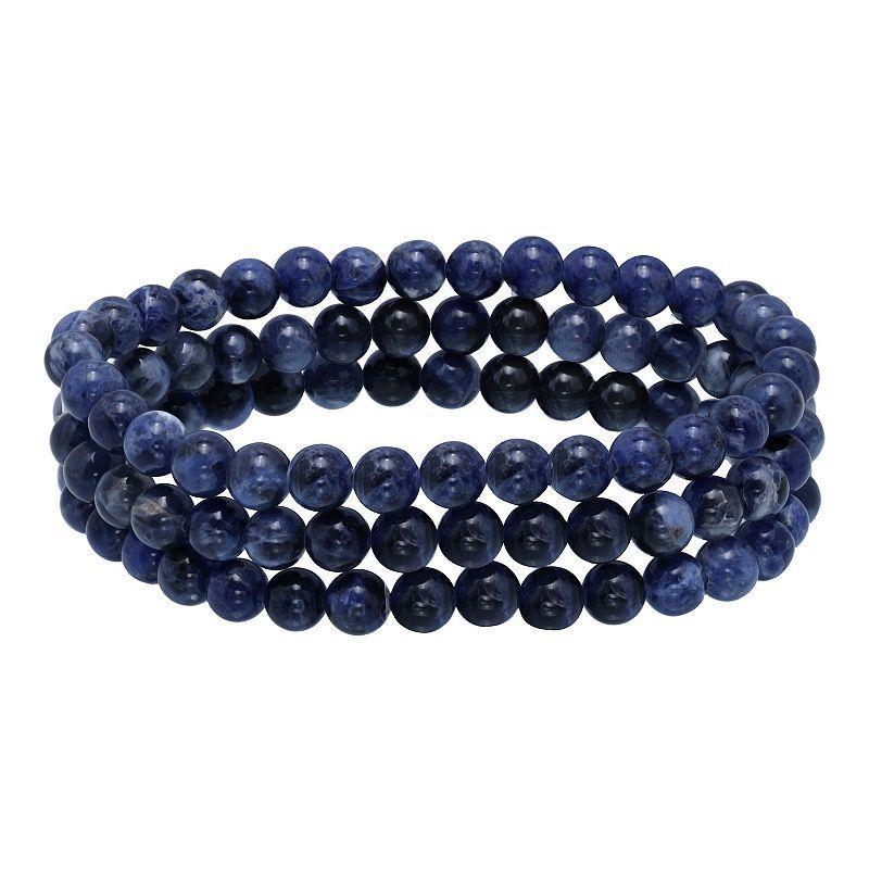 Aleure Precioso Beaded 3-Row Stretch Bracelet, Womens Sodalite Product Image