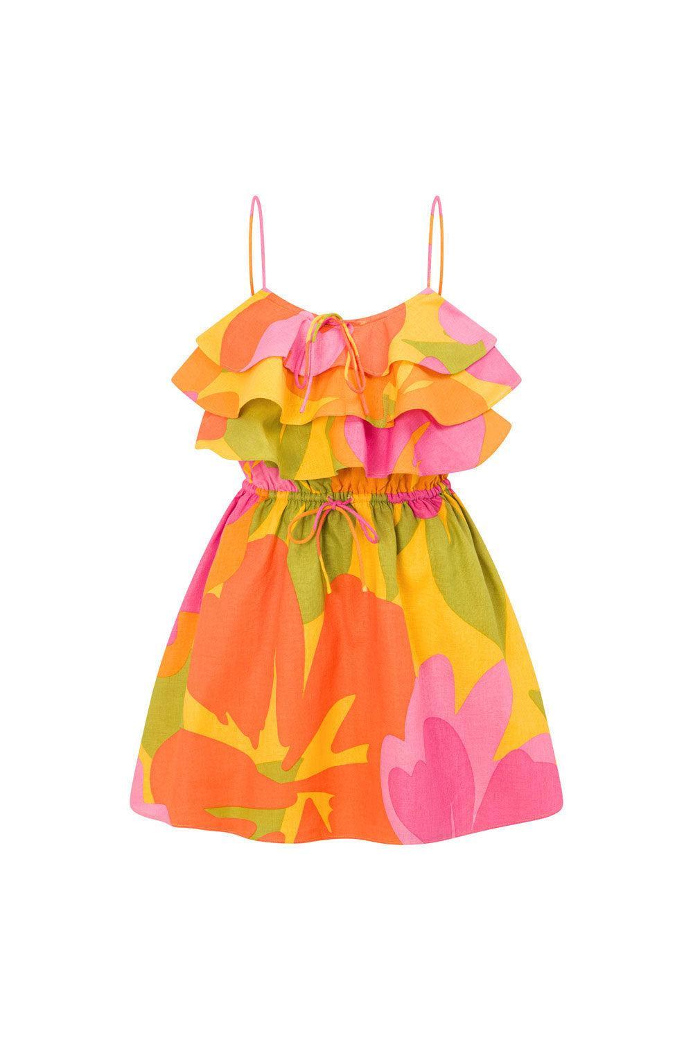 Vitali Frill Dress - Hibiscus Product Image