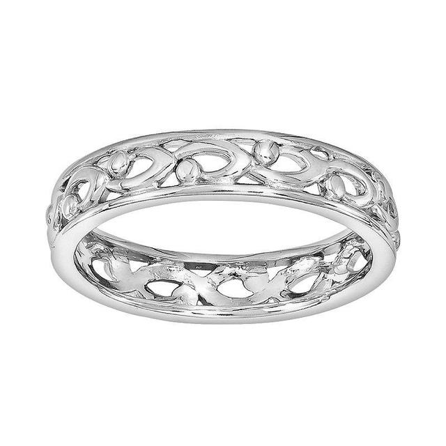 Simply Stacks Sterling Silver Carved Ring - Silver Product Image