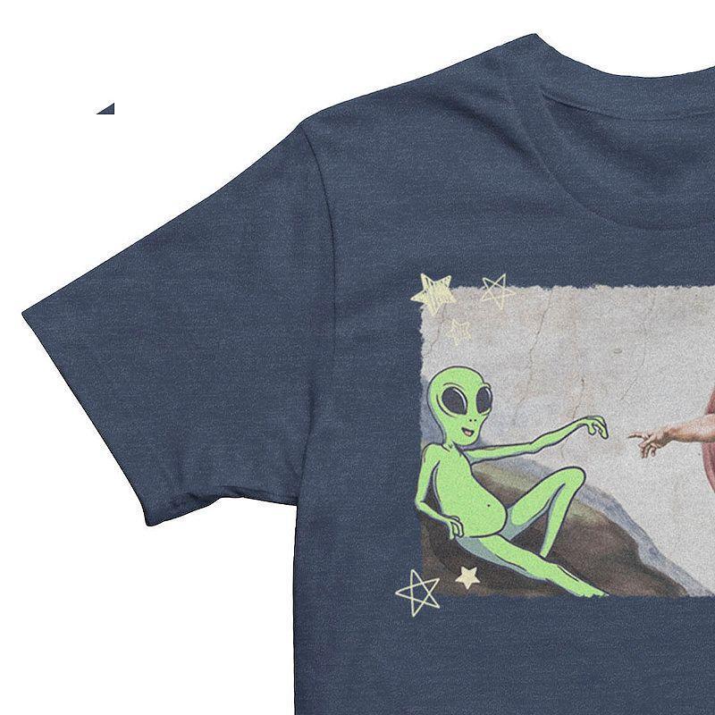 Mens The Creation Of Aliens Mural Tee Navy Grey Product Image