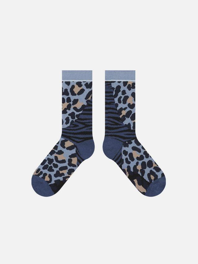 Leopard Print Patchwork Socks Product Image