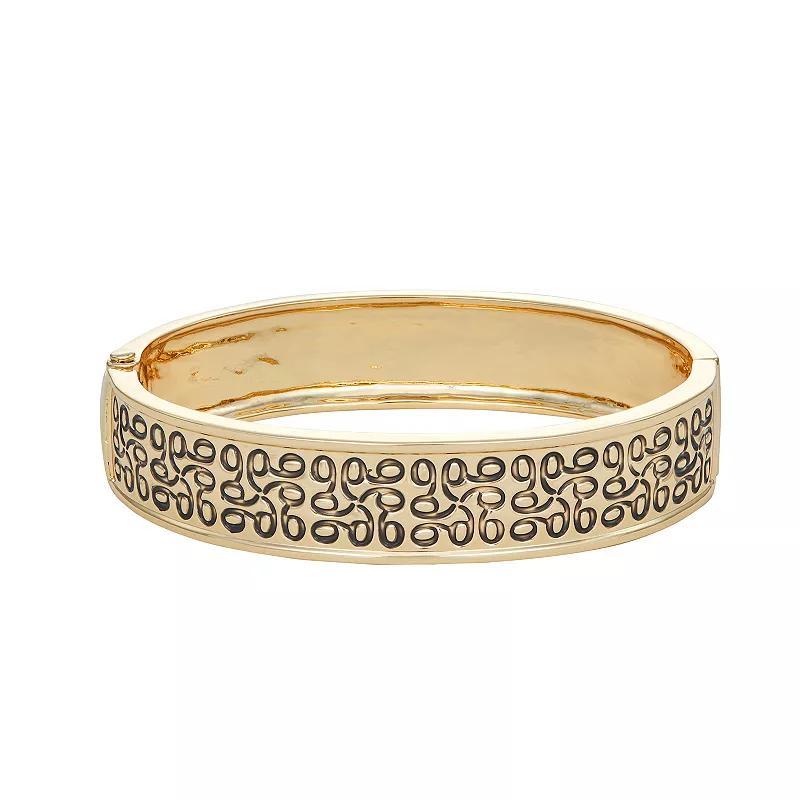 Nine West Gold Tone Hinged Bangle Bracelet, Womens Product Image