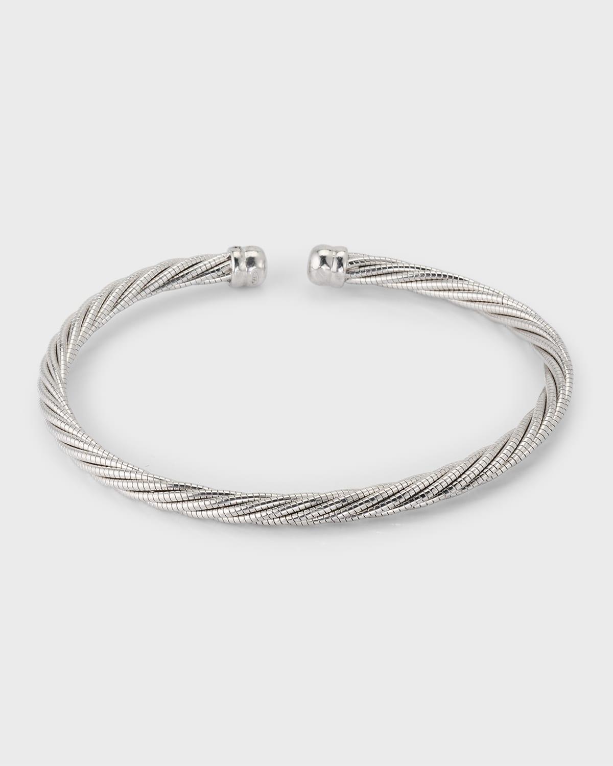 Mens Stainless Steel Cable Cuff Bracelet Product Image