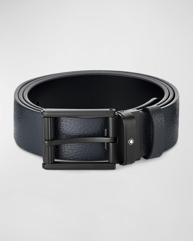 Mens Roll Pin Buckle Reversible Leather Belt Product Image