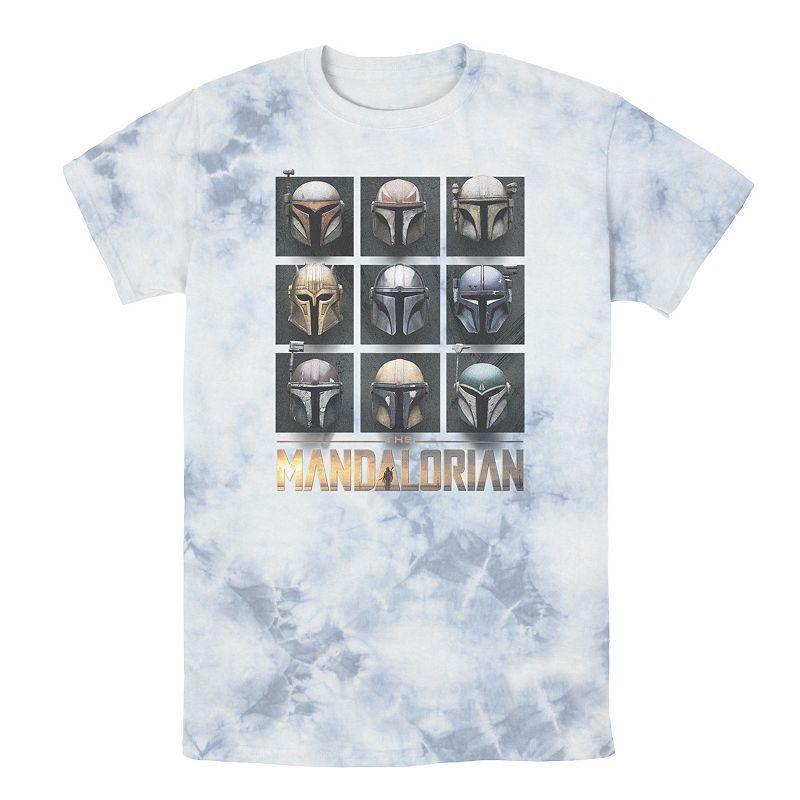 Mens Star Wars The Mandalorian Helmet Box Up Tee, Boys Black Grey Product Image