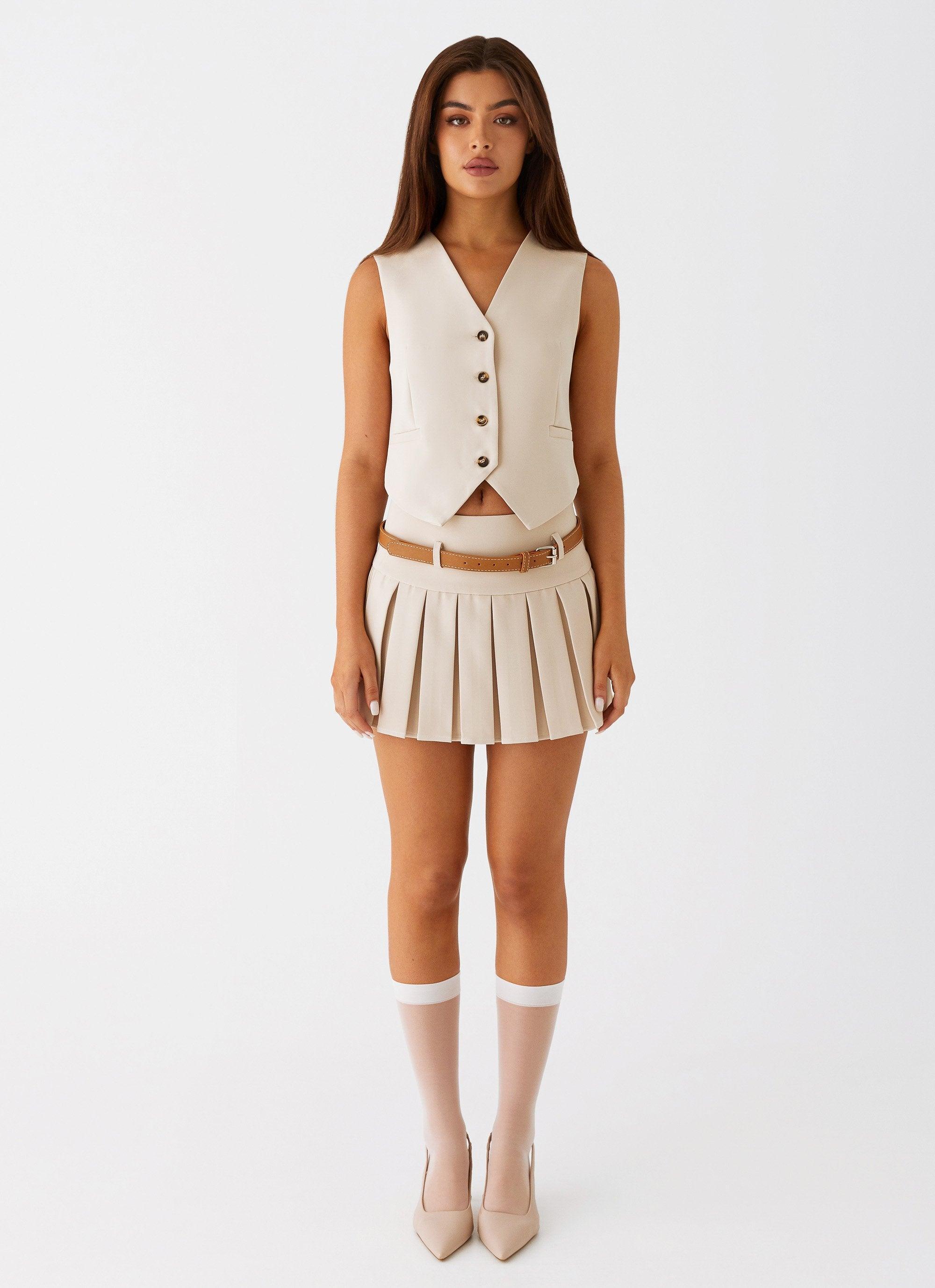 Stealth Mode Mini Skirt - Beige product image