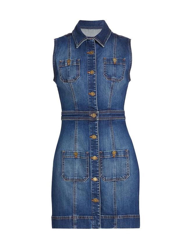 Womens Juliet Denim Sleeveless Minidress Product Image