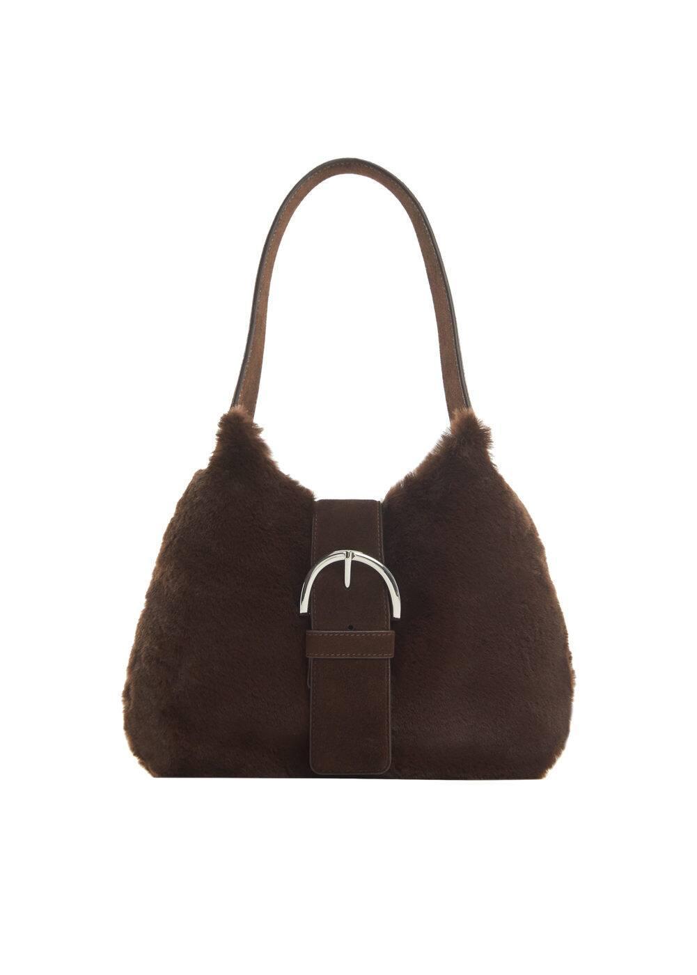 MANGO - Fur-effect shoulder bag - One size - Women Product Image