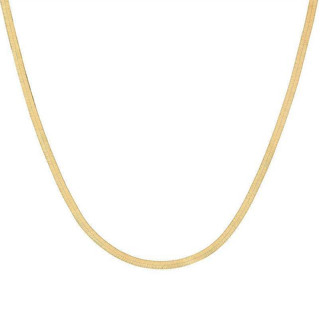 10k Gold Herringbone Chain Necklace, Womens 14k Gold Product Image