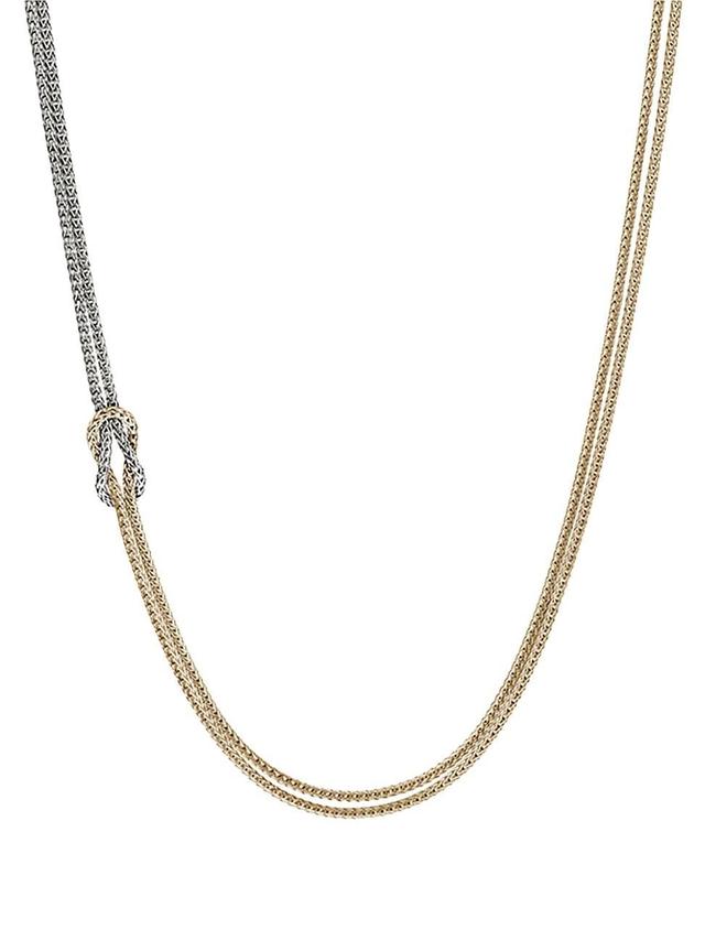 Womens Love Knot 14K Yellow Gold & Sterling Silver Necklace Product Image