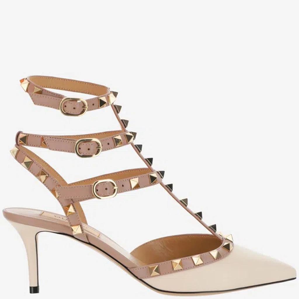 VALENTINO GARAVANI 65mm Rockstud Patent Leather Pumps In Ivory,poudre Product Image