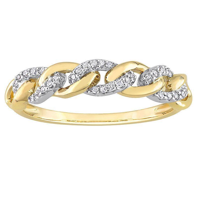 Stella Grace 10k Two-Tone Gold 1/10 Carat T.W. Diamond Link Wedding Ring, Womens White Product Image