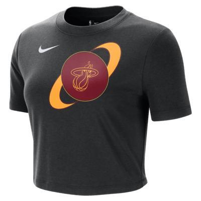 Miami Heat Courtside Women's Nike NBA Cropped Slim T-Shirt Product Image