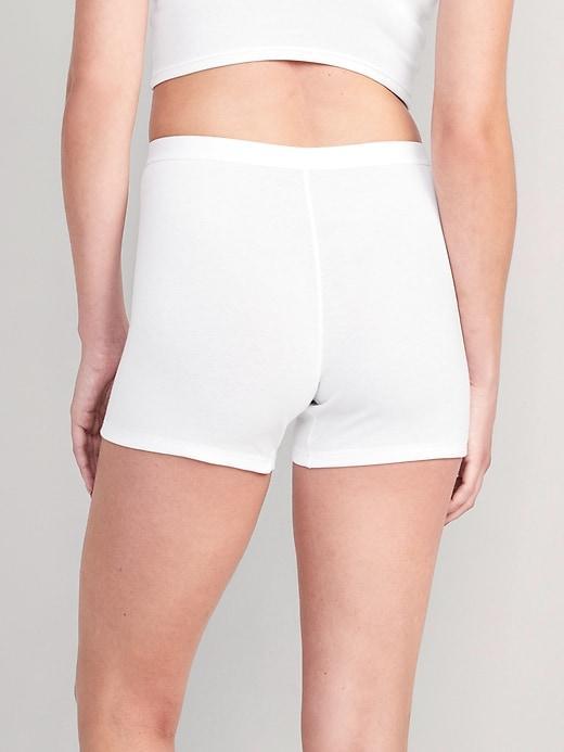 High-Waisted Ribbed Boyshort Briefs -- 3-inch inseam Product Image