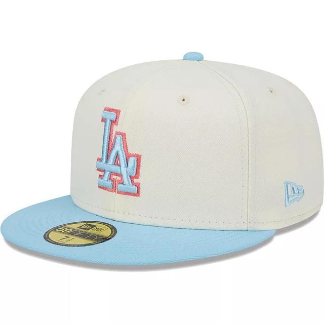 Mens New Era Cream/Light Blue Los Angeles Dodgers Spring Color Two-Tone 59FIFTY Fitted Hat Product Image