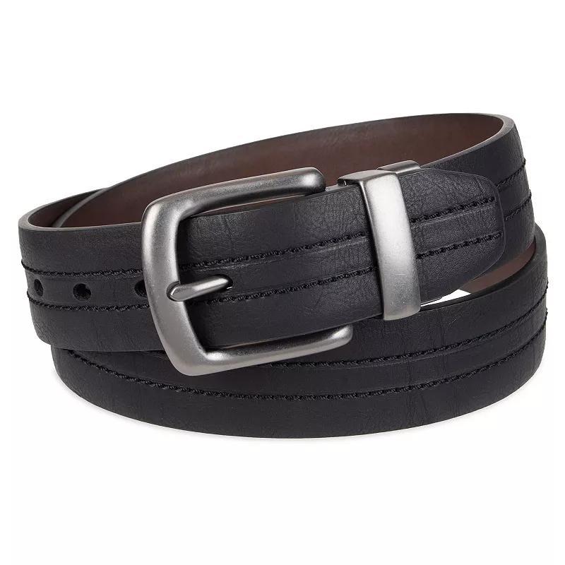 Mens Columbia Reversible Stretch Casual Leather Belt Grey Product Image