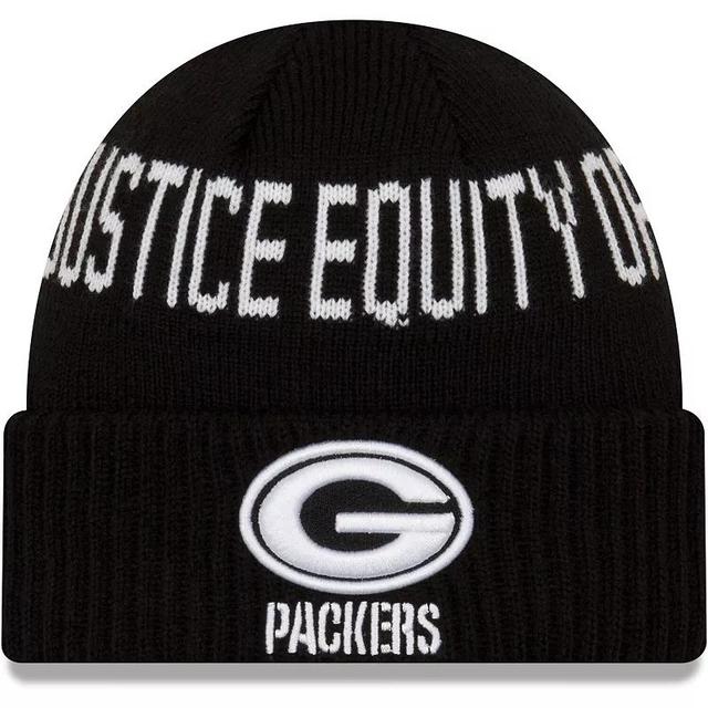 Mens New Era Green Bay Packers Team Social Justice Cuffed Knit Hat Product Image