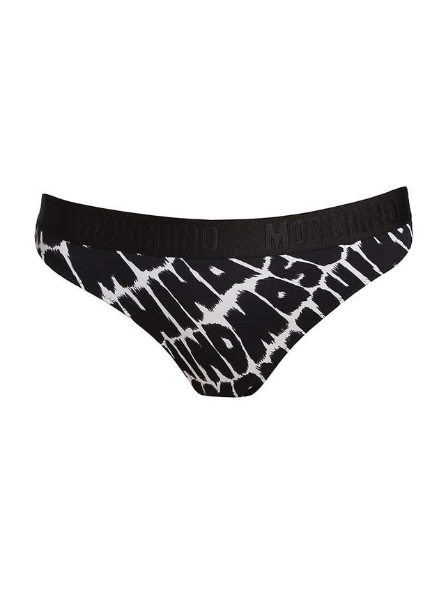 Womens Logo Print Stretch-Cotton Thong Product Image