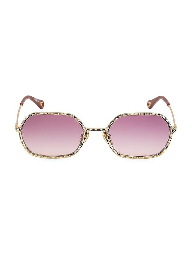 Womens Paola 56MM Metal Oval Sunglasses Product Image