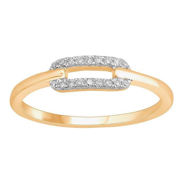 10k Gold 1/10 Carat T.W. Diamond Paper Clip Ring, Womens Product Image