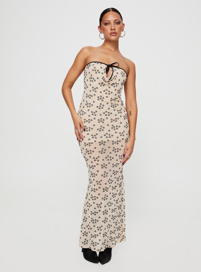 Illuminating Maxi Dress Beige Floral Product Image