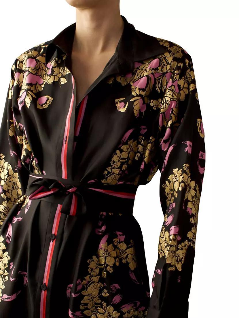 Floral Silk Shirtdress Product Image