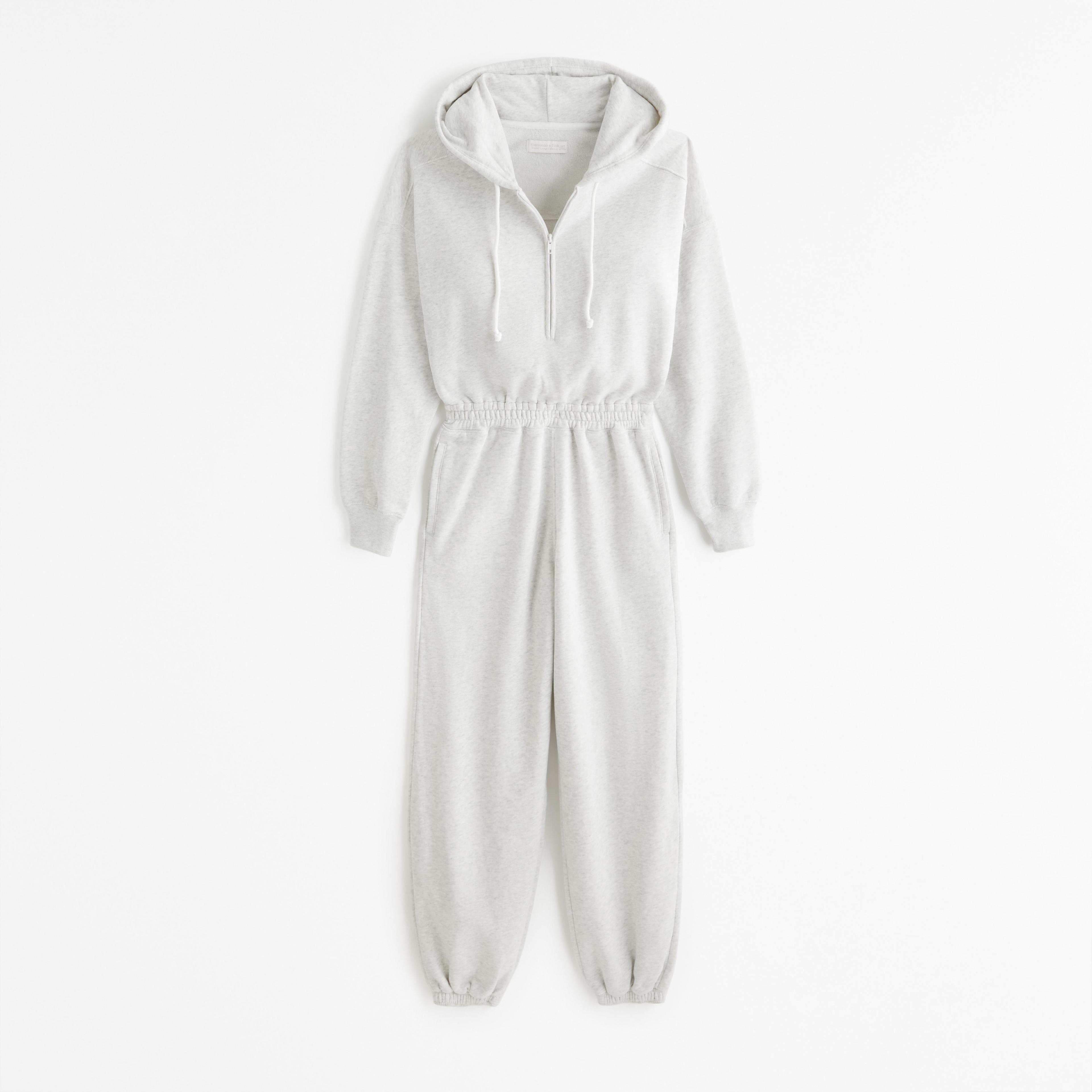 Long-Sleeve Hooded Fleece Jumpsuit Product Image