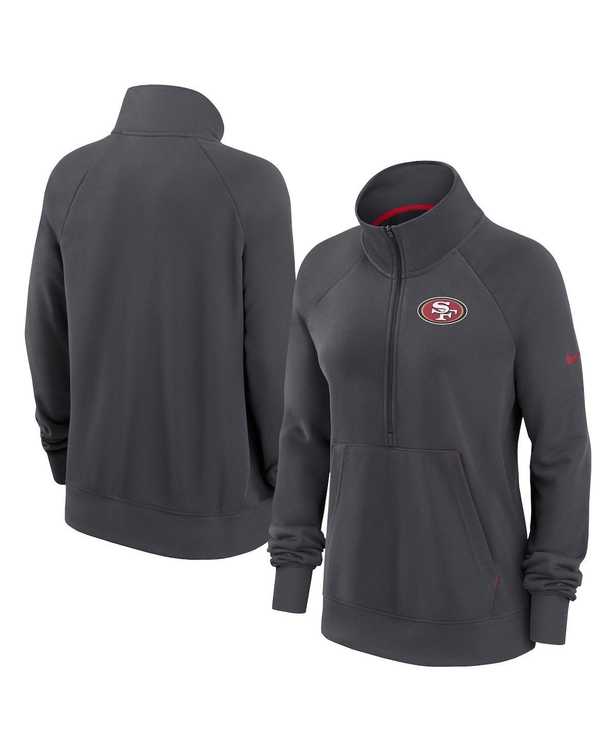 Womens Nike Charcoal Washington Commanders Premium Raglan Performance Half-Zip Sweatshirt Product Image