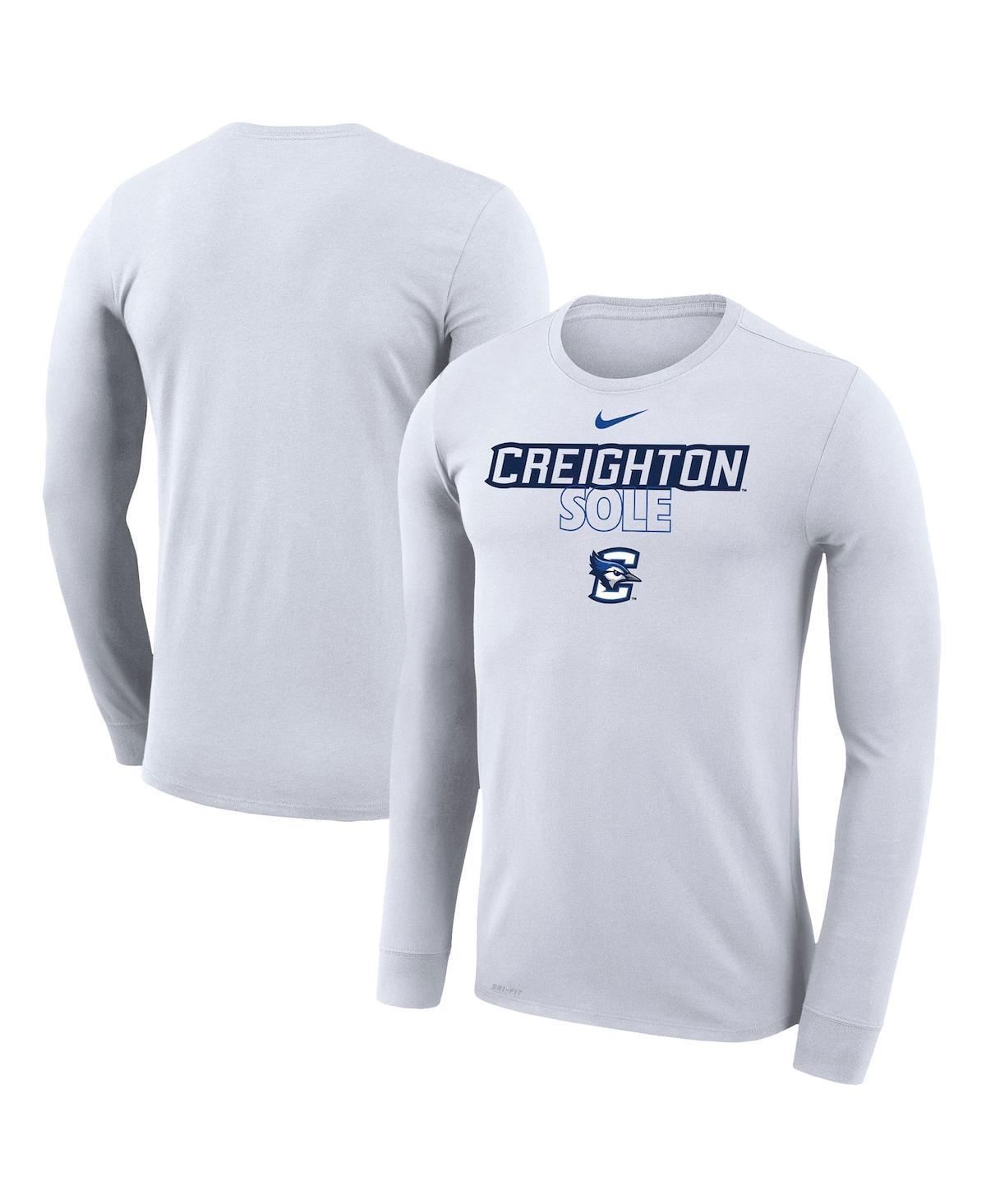 Nike White Creighton Bluejays On Court Bench Long Sleeve T-Shirt, Mens Product Image