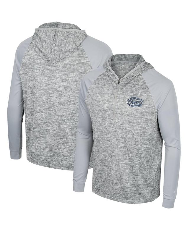 Mens Colosseum Gray Florida Gators Cybernetic Raglan Quarter-Zip Hooded Top Product Image