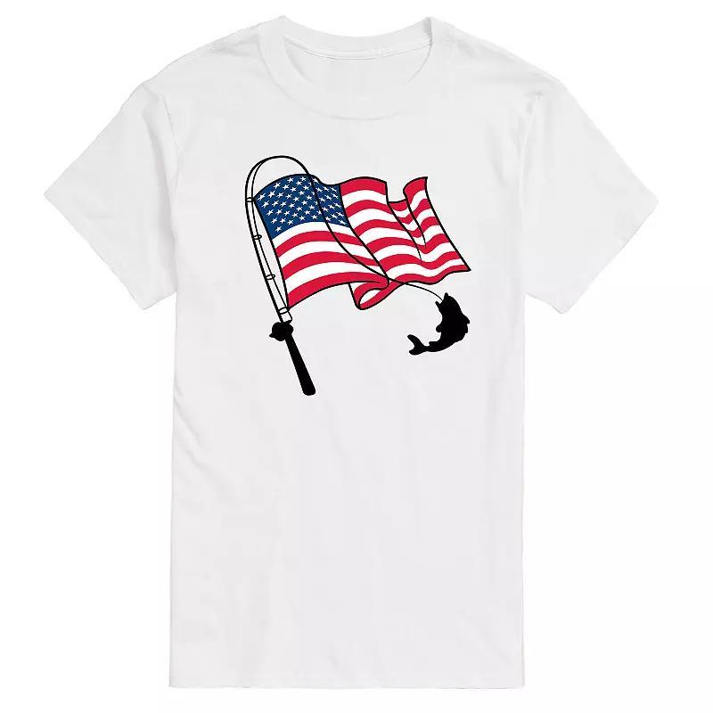 Big & Tall Fishing Rod Flag Pole Graphic Tee, Mens Product Image