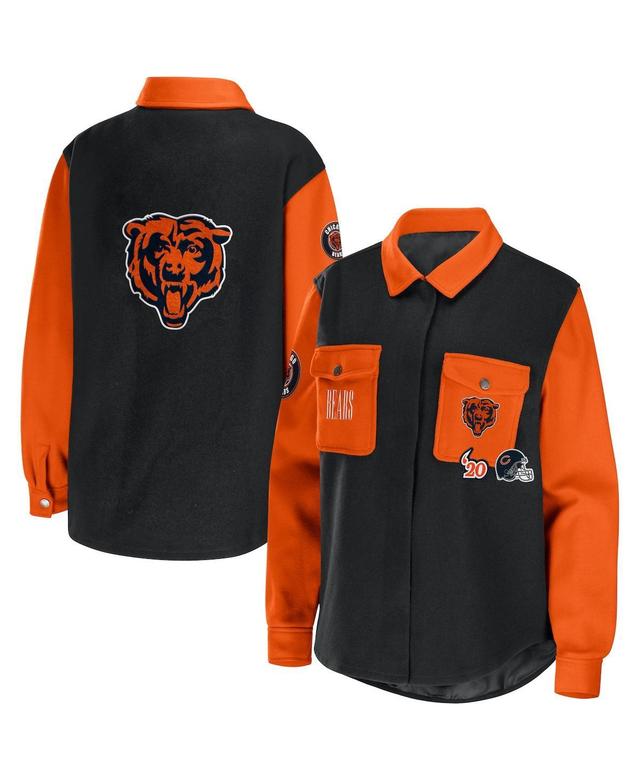 Womens WEAR by Erin Andrews Chicago Bears Snap-Up Shirt Jacket Product Image