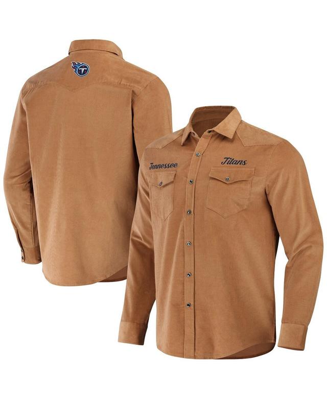 Mens NFL x Darius Rucker Collection by Fanatics Tan Tennessee Titans Western Full-Snap Shirt Product Image