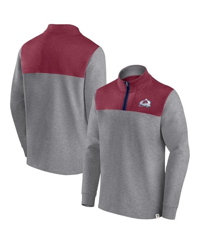 Mens Fanatics Branded Heather Gray Colorado Avalanche Launch It Quarter-Zip Jacket Product Image