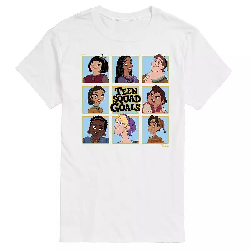 Disneys Wish Big & Tall Teen Squad Goals Grid Graphic Tee, Mens Product Image