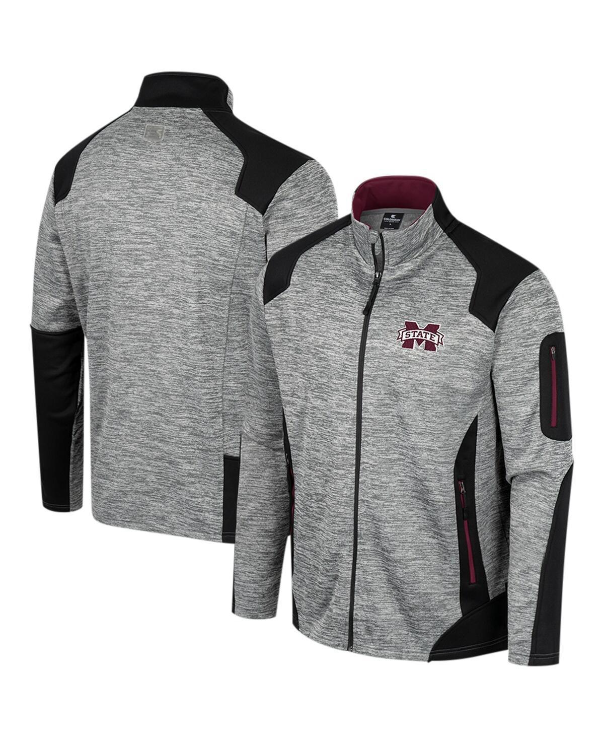 Mens Colosseum Gray Mississippi State Bulldogs Silberman Color Block Full-Zip Jacket Product Image