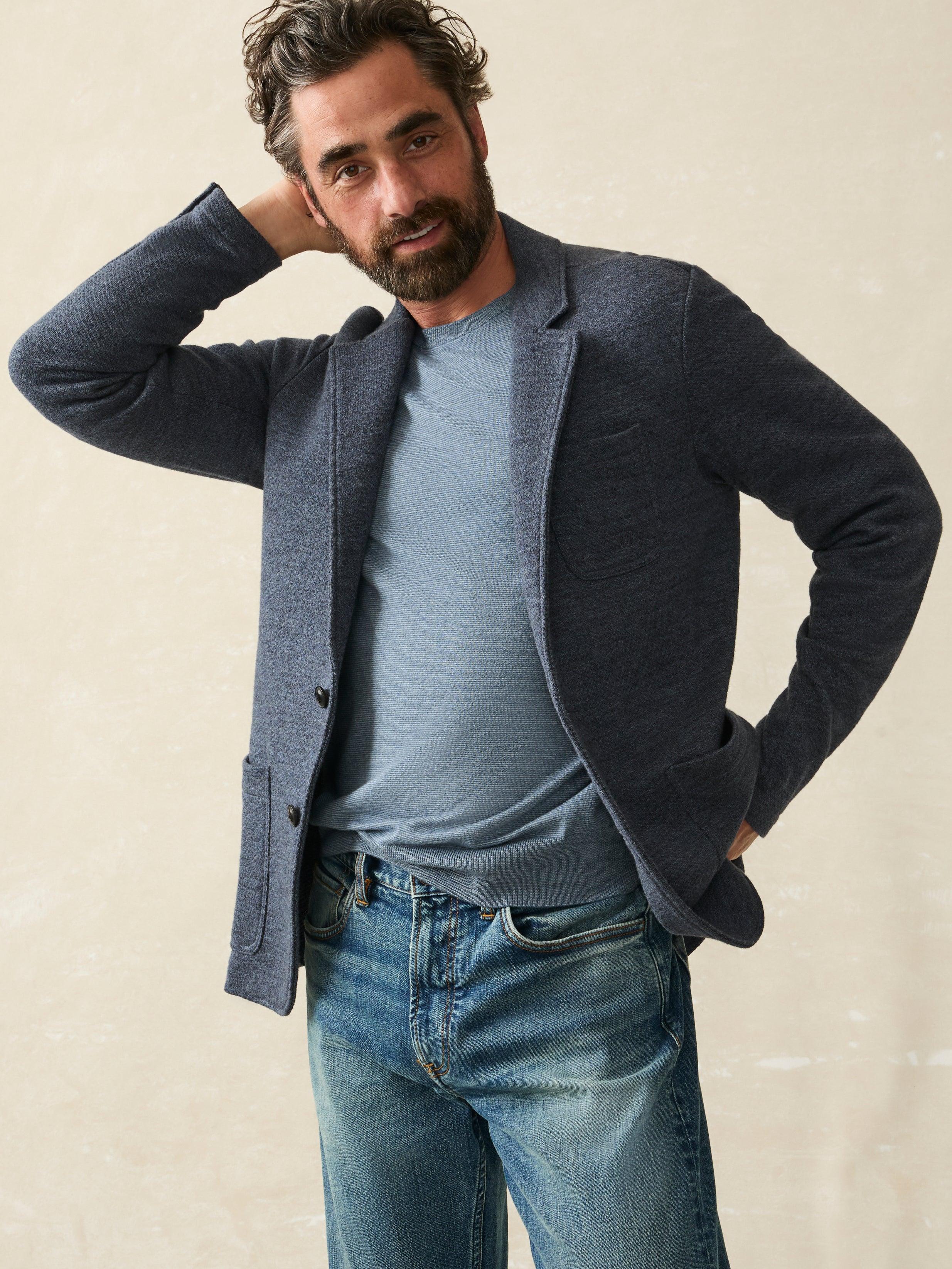 Inlet Knit Blazer (Tall) - Deep Navy Melange Male Product Image