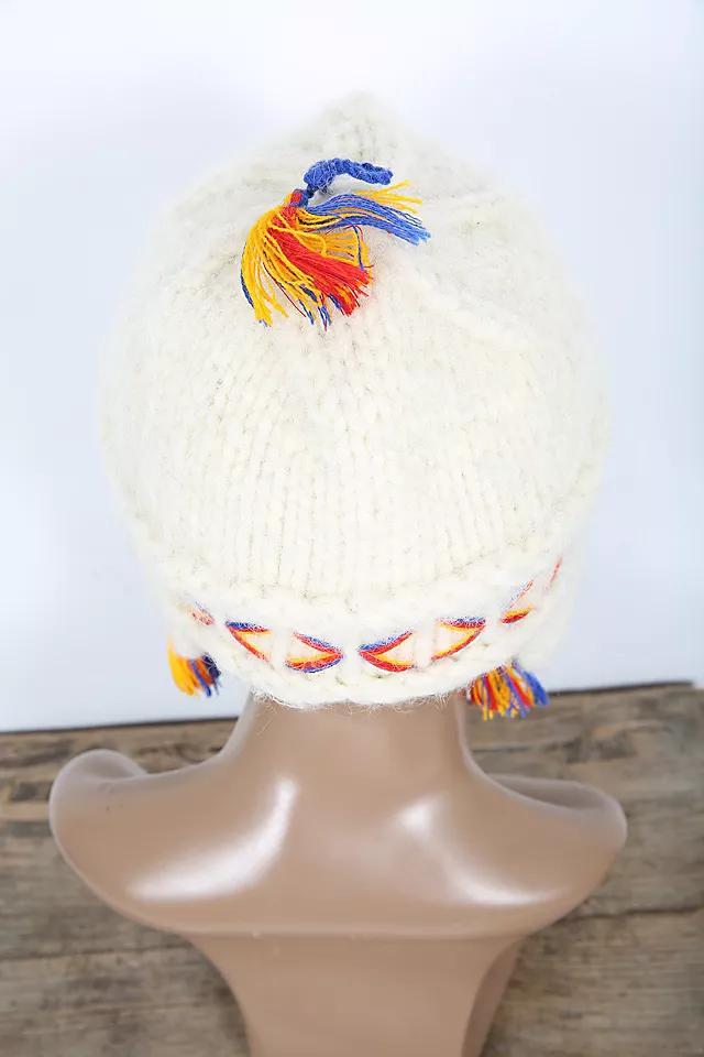 Vintage Cream Beanie Cap Hat Selected by Love Rocks Vintage Product Image