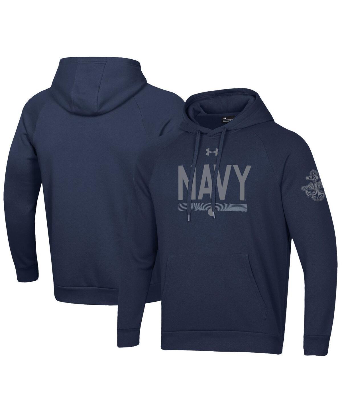 Mens Under Armour Midshipmen Silent Service All Day Pullover Hoodie Blue Product Image