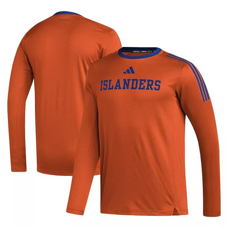 Mens adidas Orange New York Islanders AEROREADY Long Sleeve T-Shirt Product Image