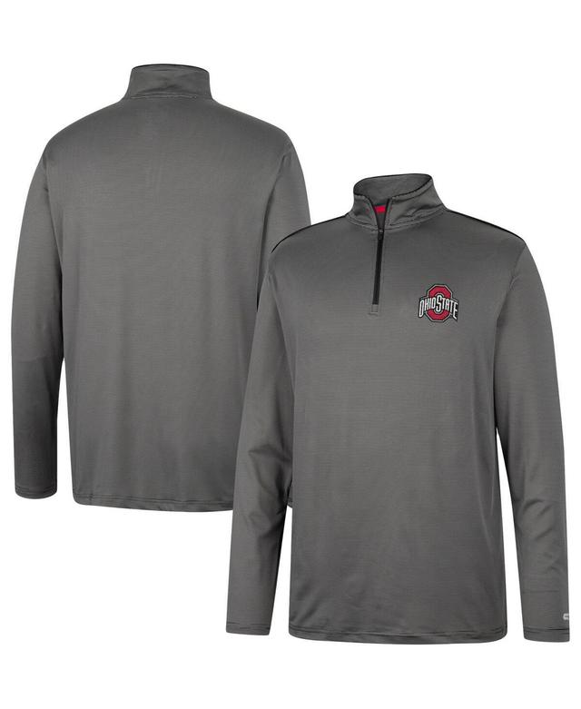 Mens Colosseum Charcoal Oklahoma Sooners Logo Quarter-Zip Sweatshirt Product Image