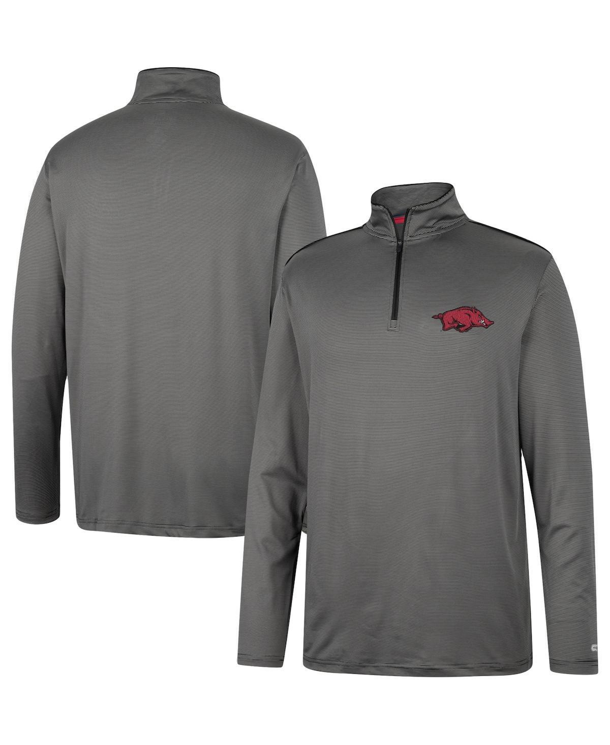 Mens Colosseum Charcoal Arkansas Razorbacks Logo Quarter-Zip Windshirt Product Image