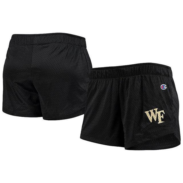 Womens Champion Black Wake Forest Demon Deacons Logo Mesh Shorts Product Image