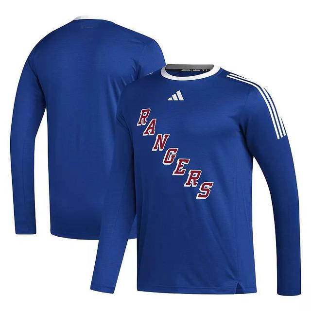 Mens adidas Blue New York Rangers AEROREADY Long Sleeve T-Shirt Product Image